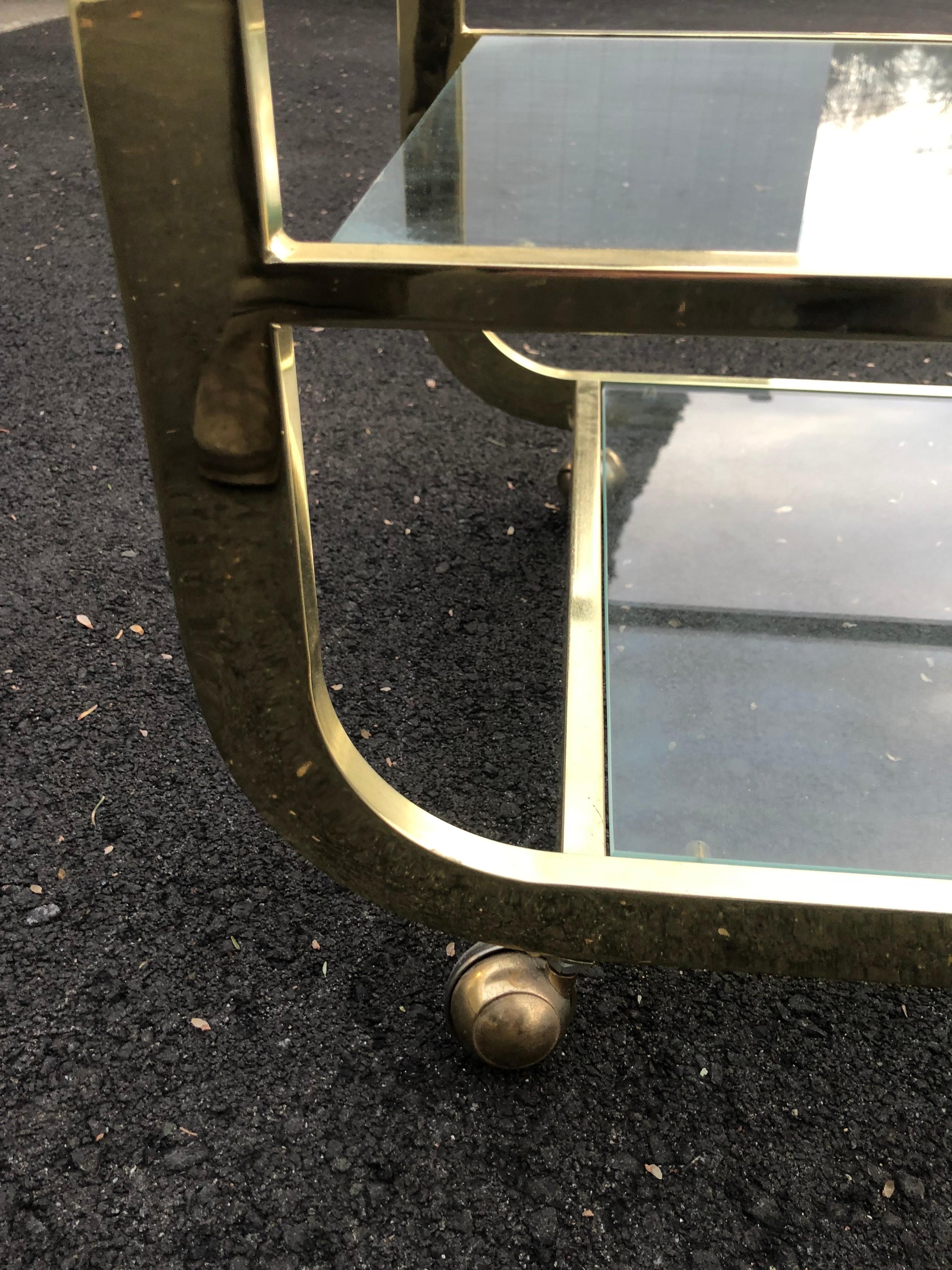Design Institute America (DIA) Brass and Glass Bar Cart 13