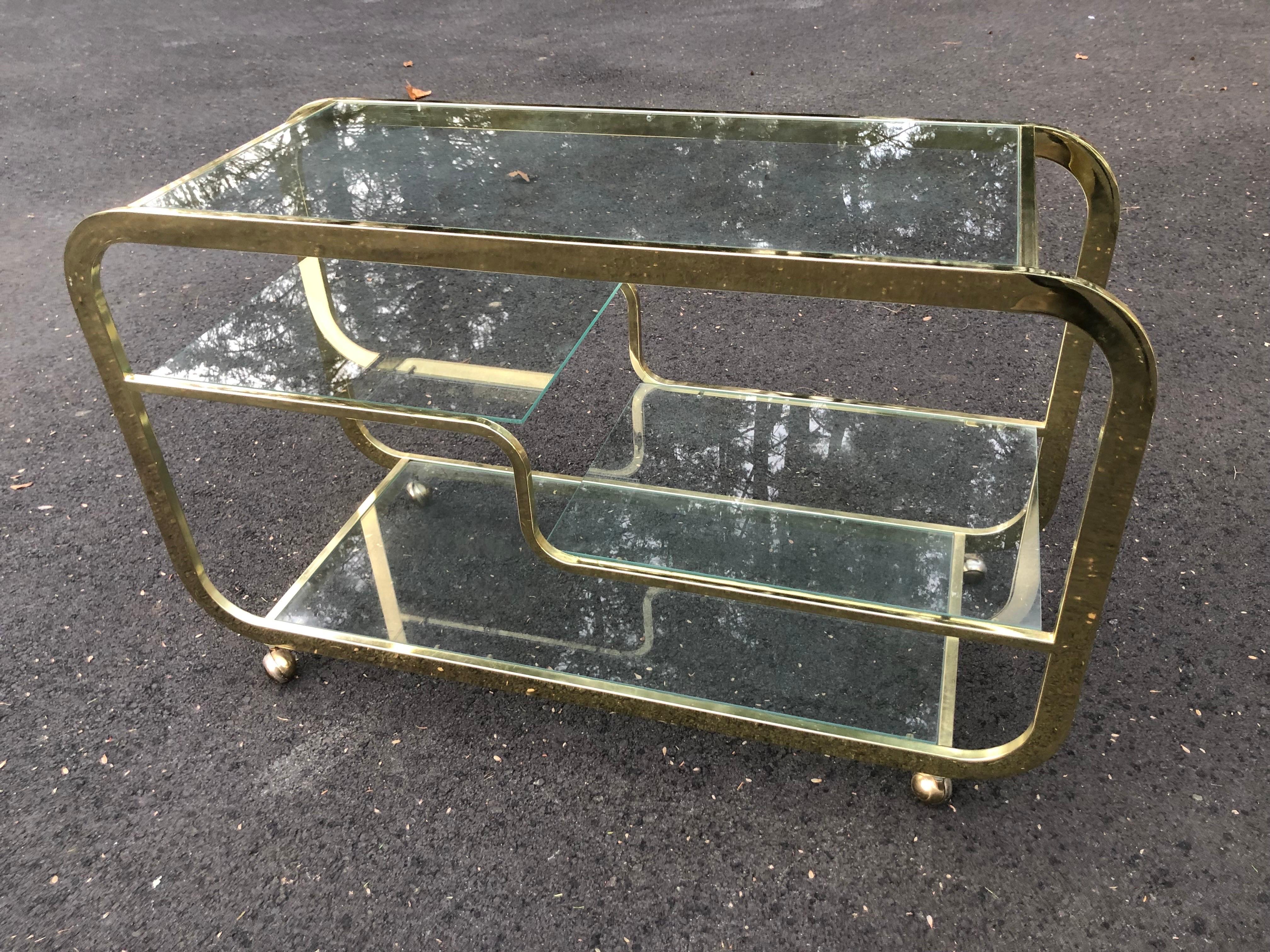 Design Institute America (DIA) Brass and Glass Bar Cart 2