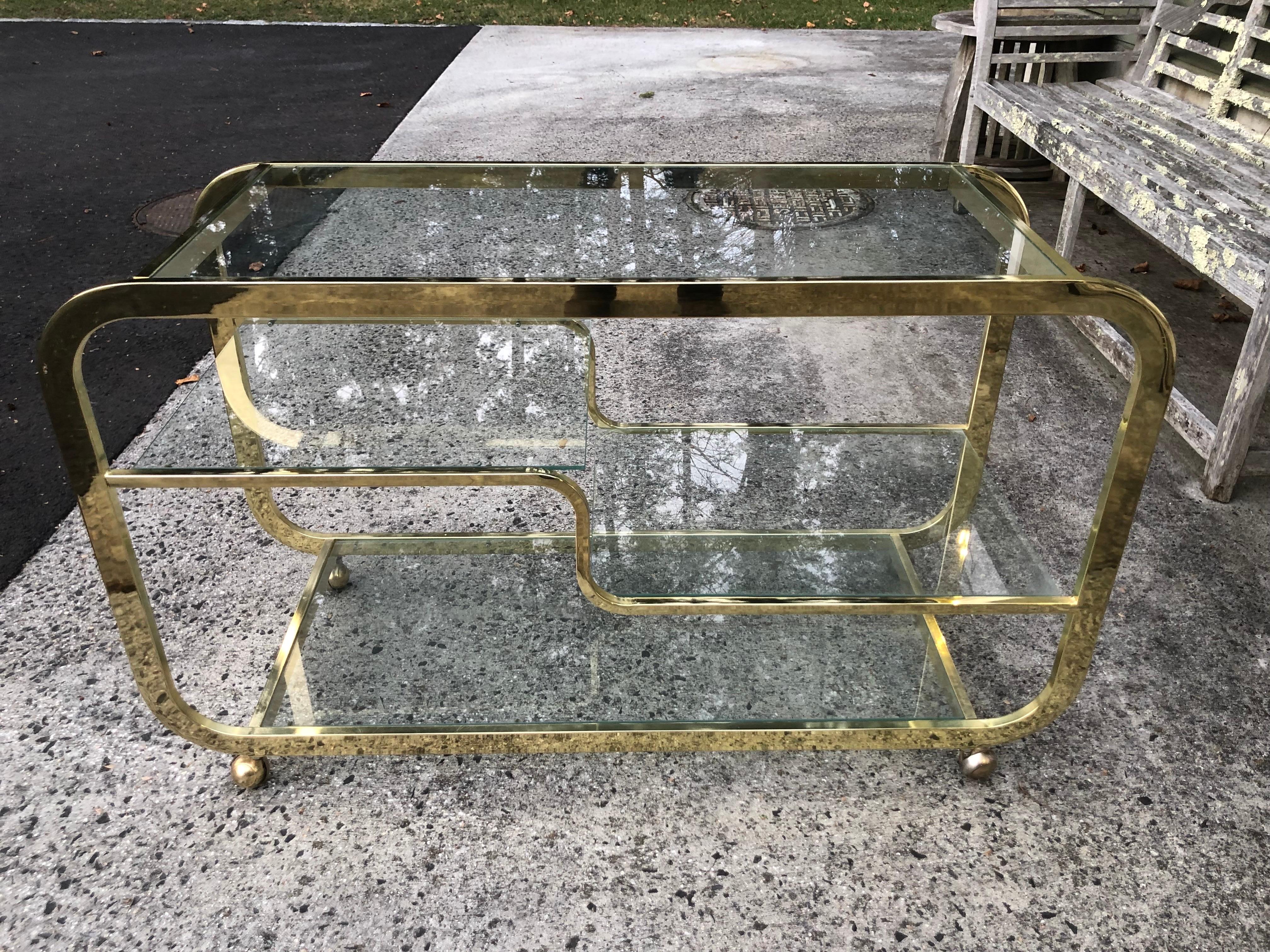Design Institute America (DIA) Brass and Glass Bar Cart 5