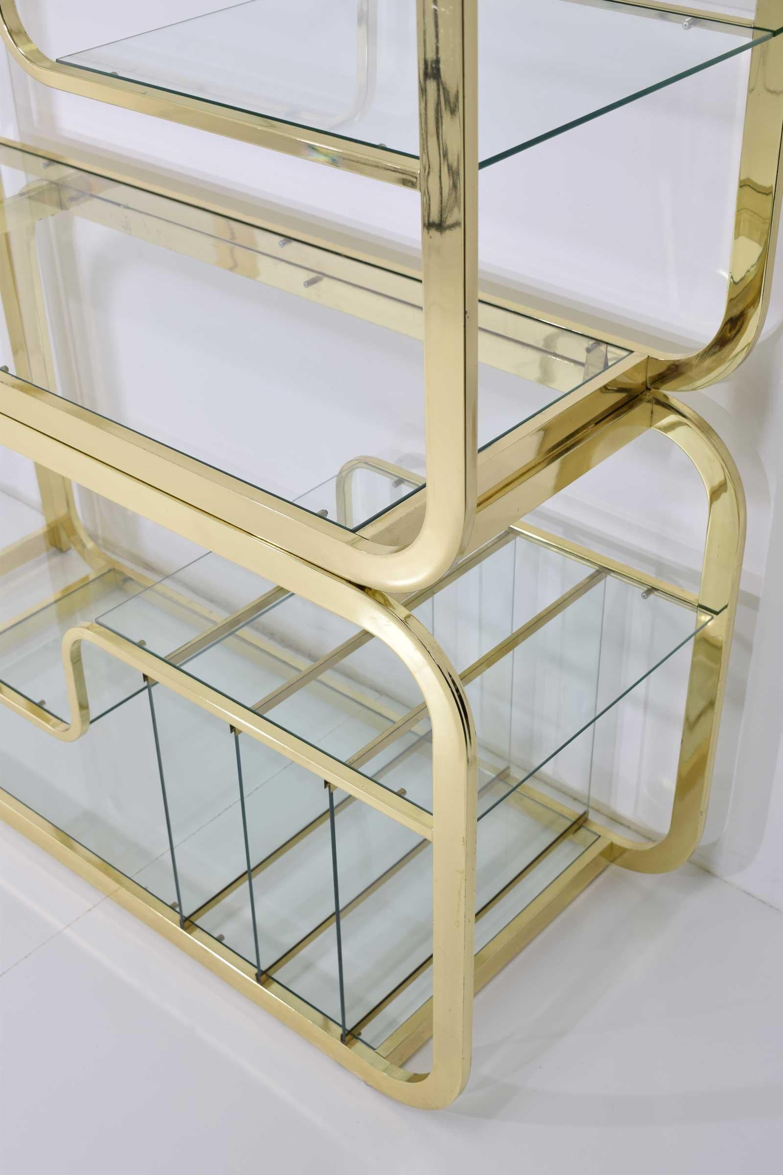 20th Century Brass Finish Étagère