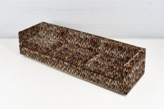 Milo Baughman Brass Plinth Base Sofa, 1960