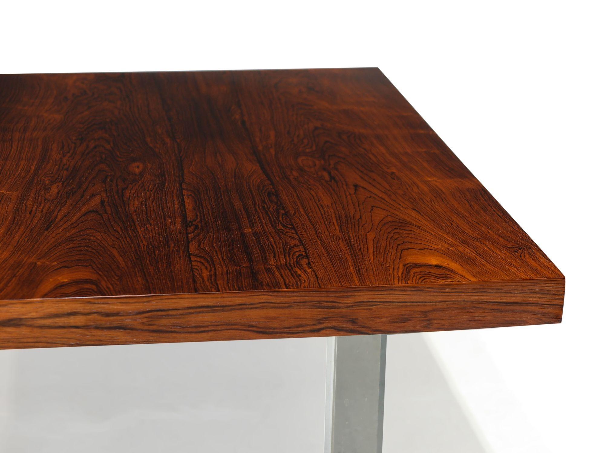 Oiled Milo Baughman Brazilian Rosewood and Lucite Coffee Table For Sale