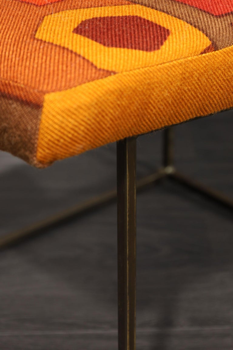 Milo Baughman Bronze Thin Frame Chairs in Jack Lenor Larsen Upholstery