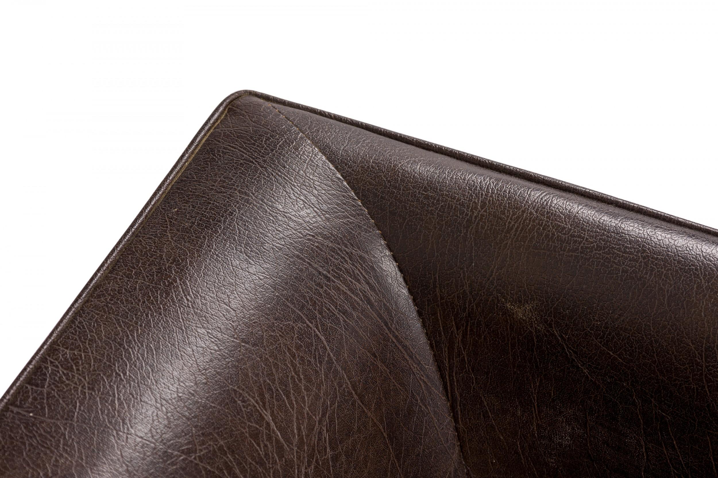 Fauteuil de salon/fauteuil cubique en vinyle brun Milo Baughman en vente 2