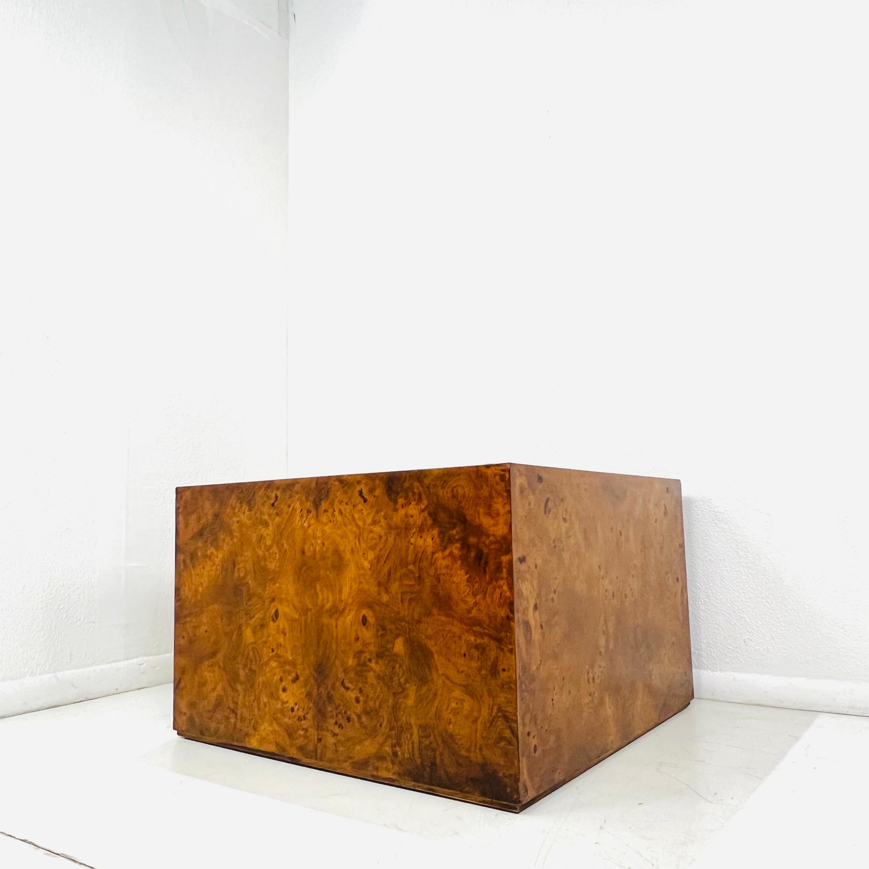 American Milo Baughman Burl Coffee / Side Table For Sale