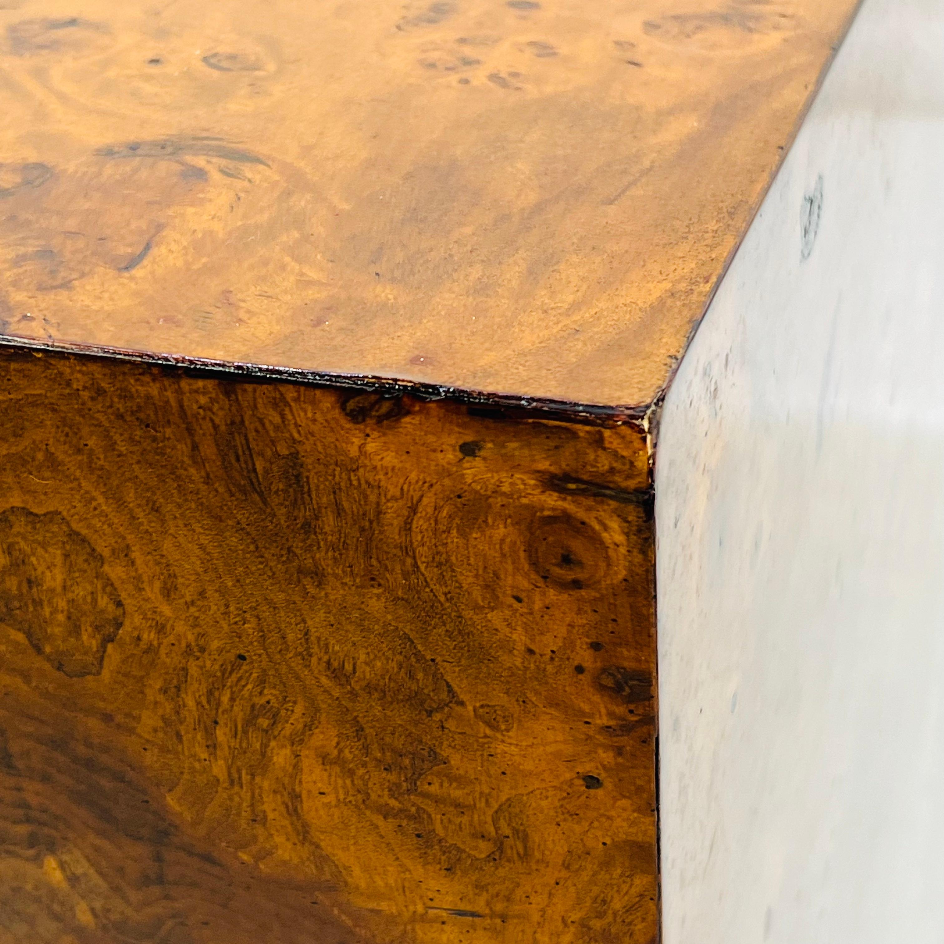Milo Baughman Burl Coffee / Side Table For Sale 2