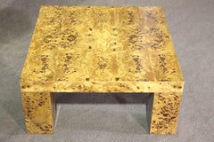 Milo Baughman Burl Coffee Table