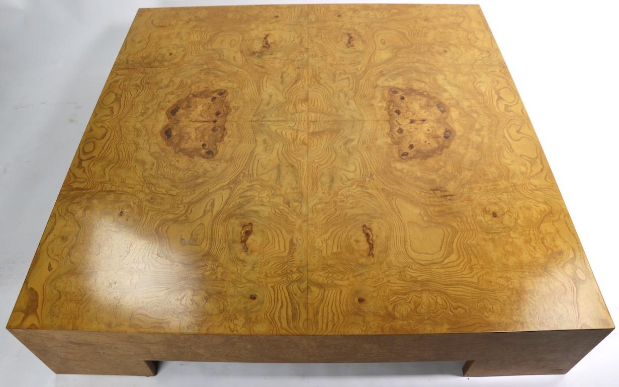 Mid-Century Modern Milo Baughman Burl Coffee Table