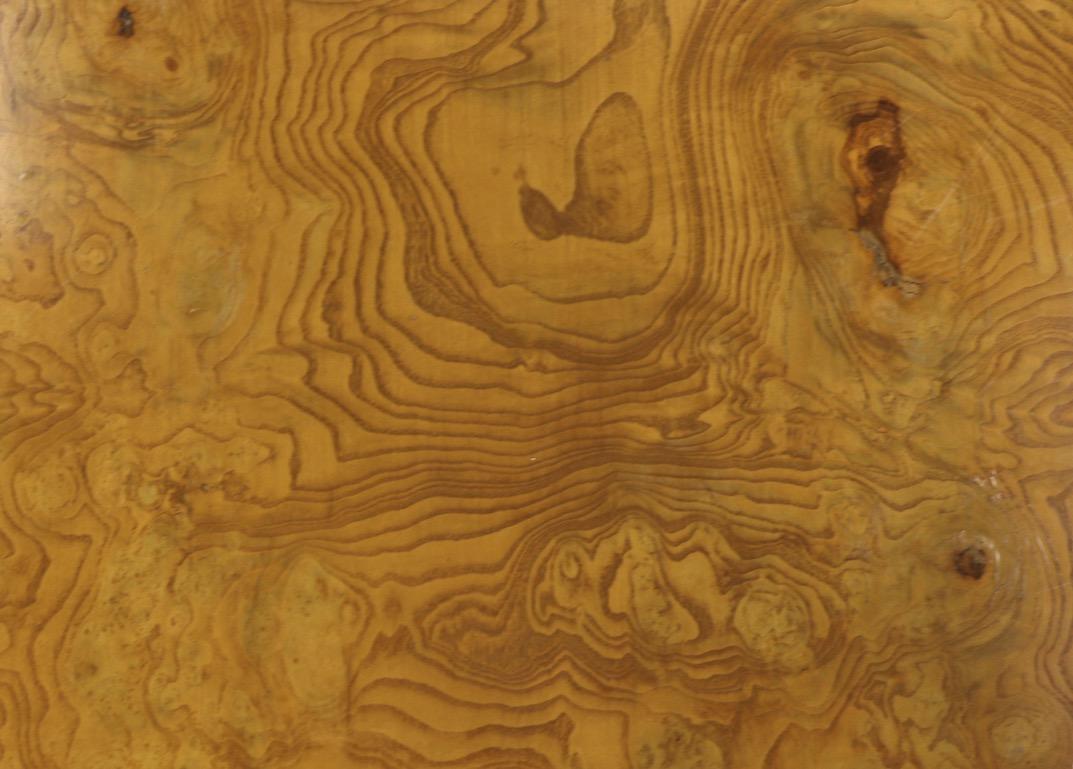 20th Century Milo Baughman Burl Coffee Table