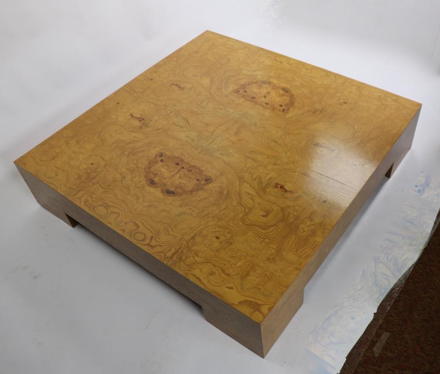 Milo Baughman Burl Coffee Table 1