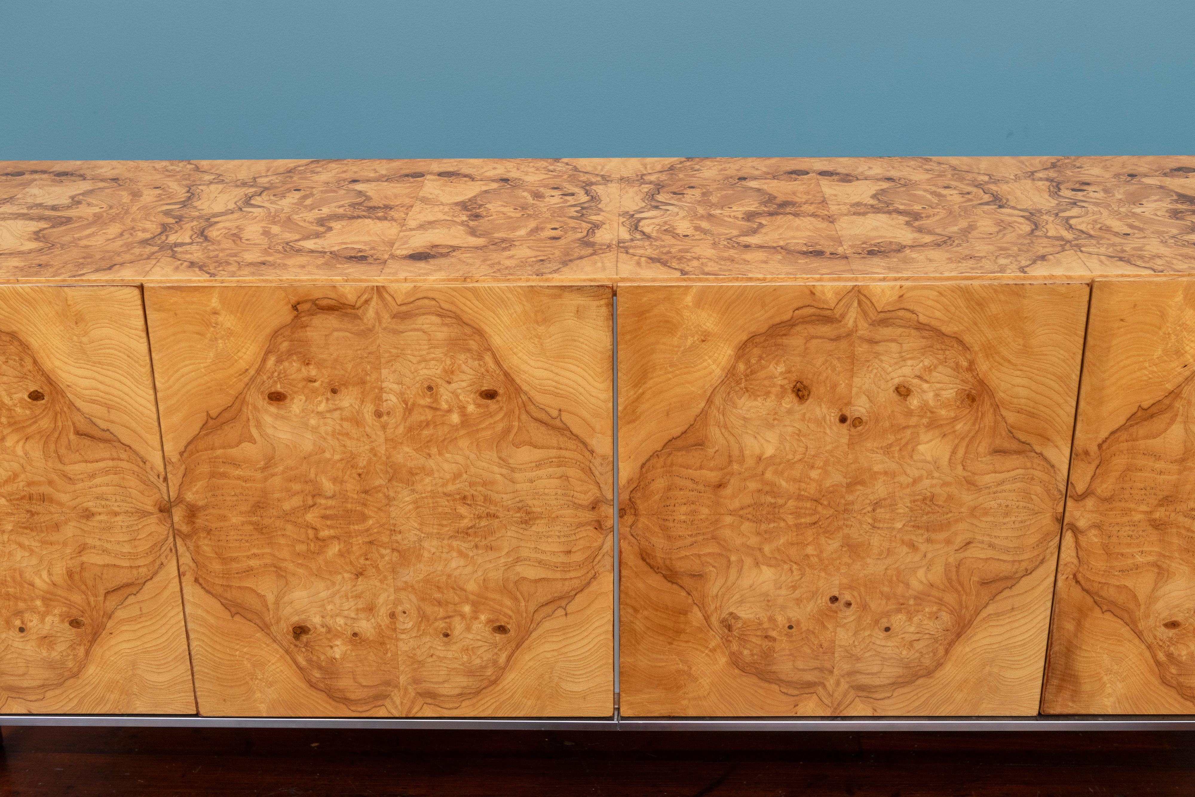 American Milo Baughman Burl Credenza for Thayer Coggin