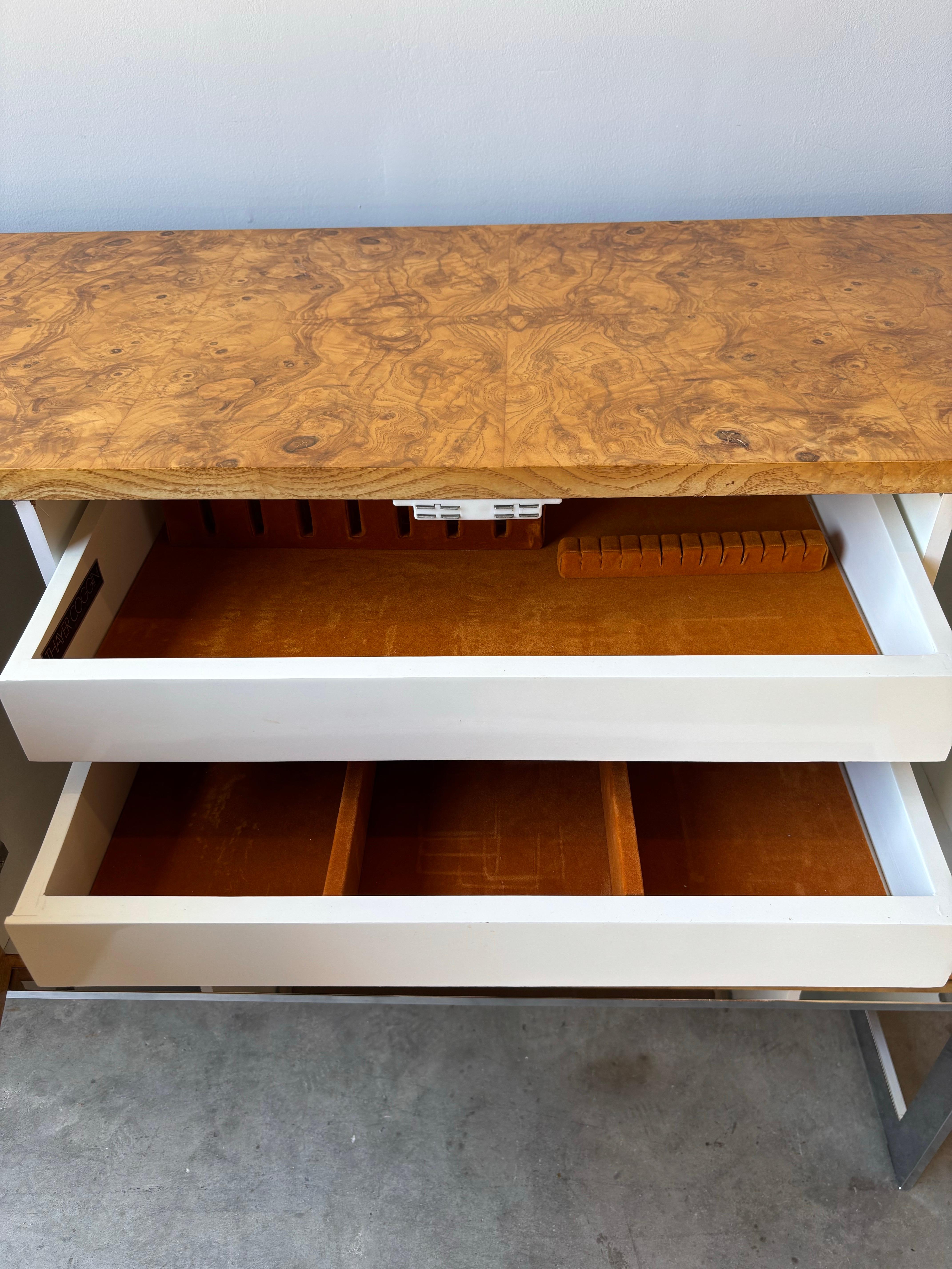 Credenza in radica di Milo Baughman, Thayer Coggin, anni '70 in vendita 6