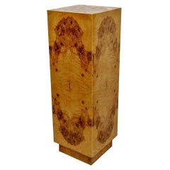 Milo Baughman Style Burl Olive Wood Pedestal