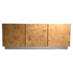 MIlo Baughman Burl Patchwork Credenza Cabinet for Thayer Coggin