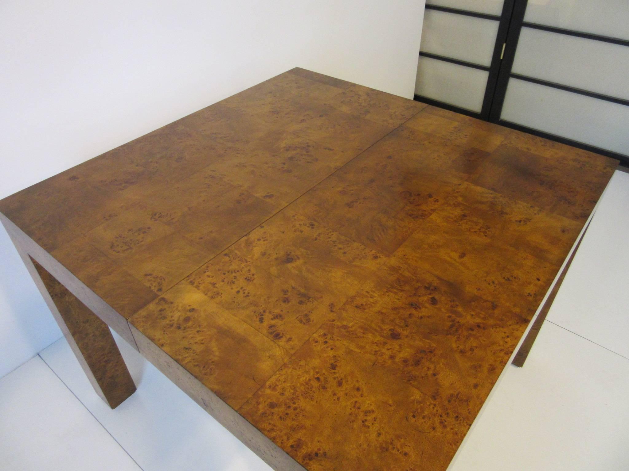 Milo Baughman Burl Wood Dining Table or Conference Table 1