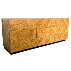 Milo Baughman Burl Wood Dresser or Credenza