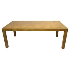 Retro Milo Baughman Burl Wood Expandable Dining Table for Thayer Coggin 