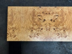 Milo Baughman Style Burl Wood King Headboard