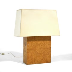 Milo Baughman Burl Wood Lamp by Thayer Coggin