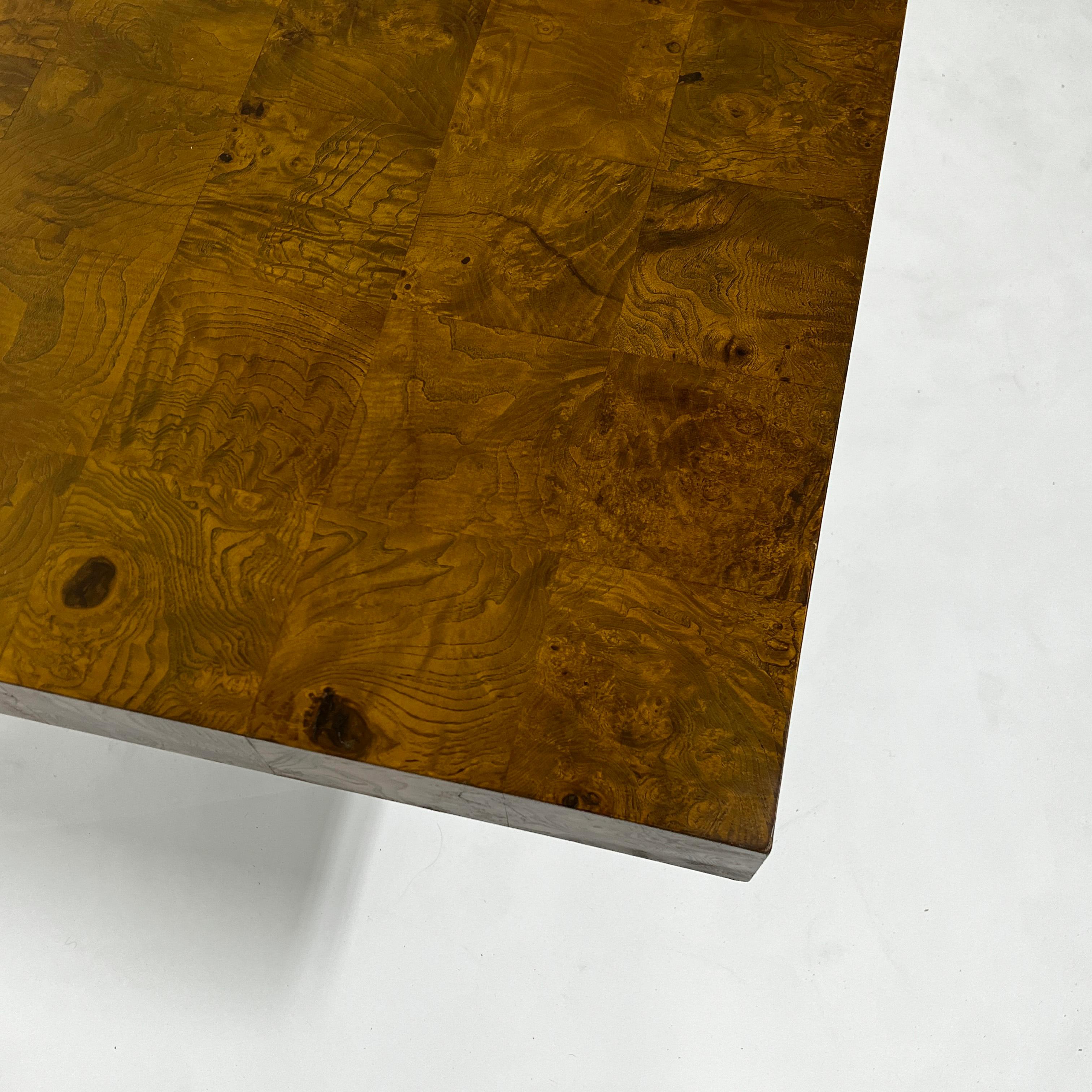 Late 20th Century Milo Baughman Burl Wood Occasional or Coffee Table Ca. 1970s
