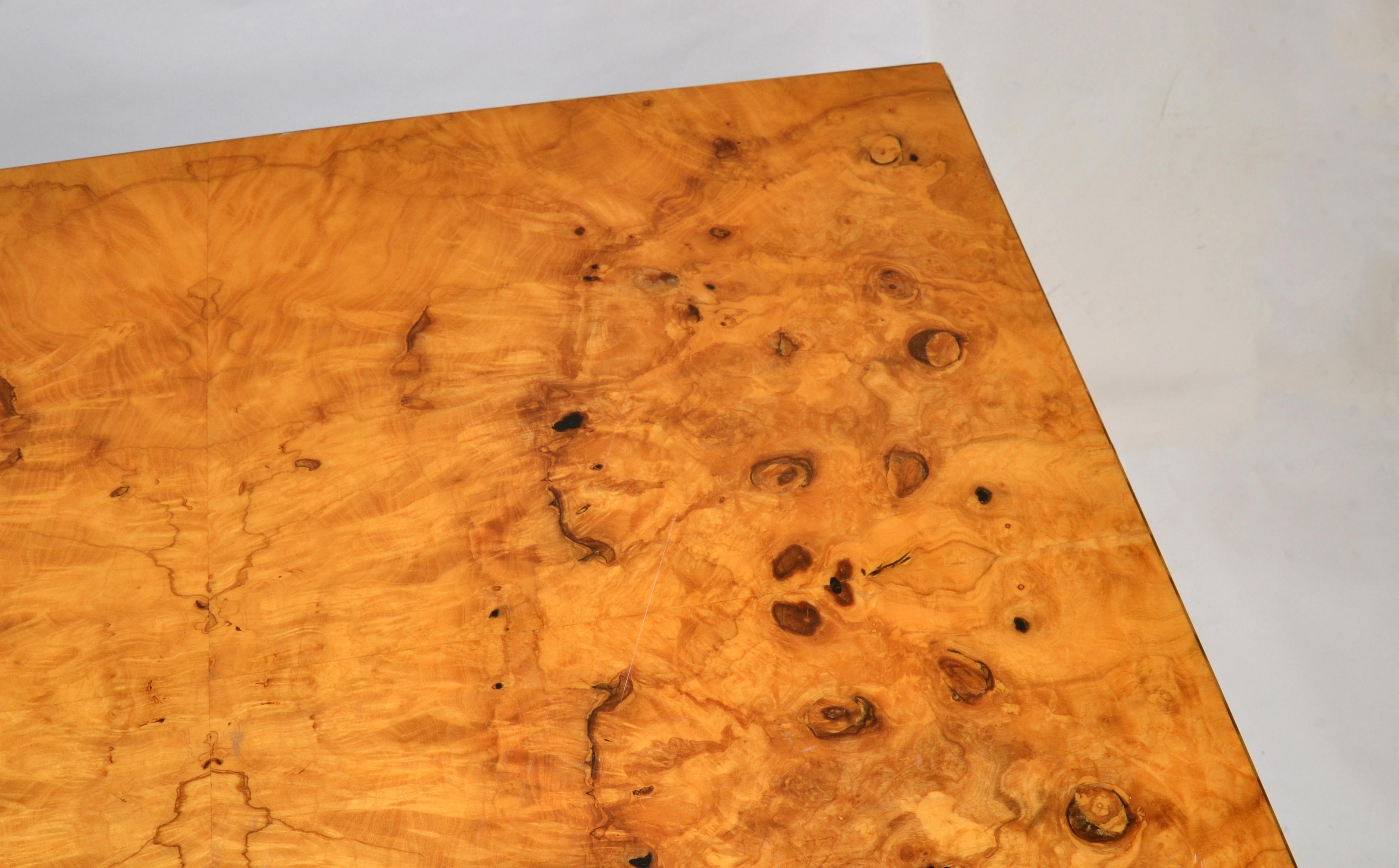 Baughman Style Burl Wood Rectangle Coffee End Table Mid-Century Modern 1980  For Sale 4