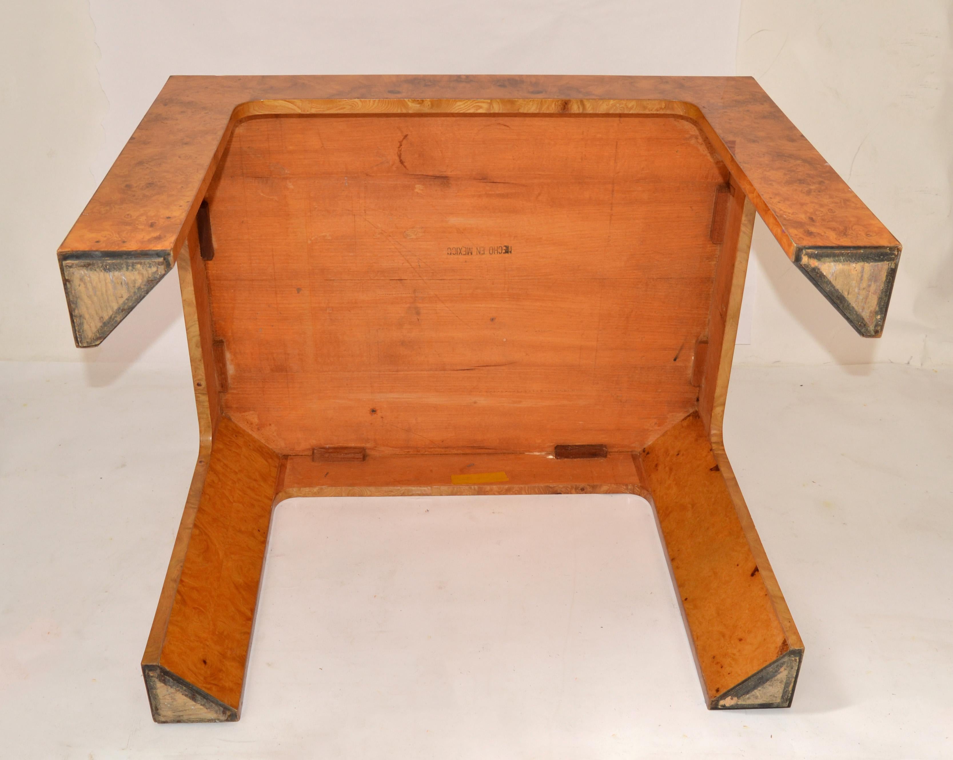Baughman Style Burl Wood Rectangle Coffee End Table Mid-Century Modern 1980  For Sale 6