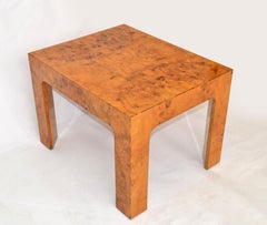 Baughman Style Burl Wood Rectangle Coffee End Table Mid-Century Modern 1980