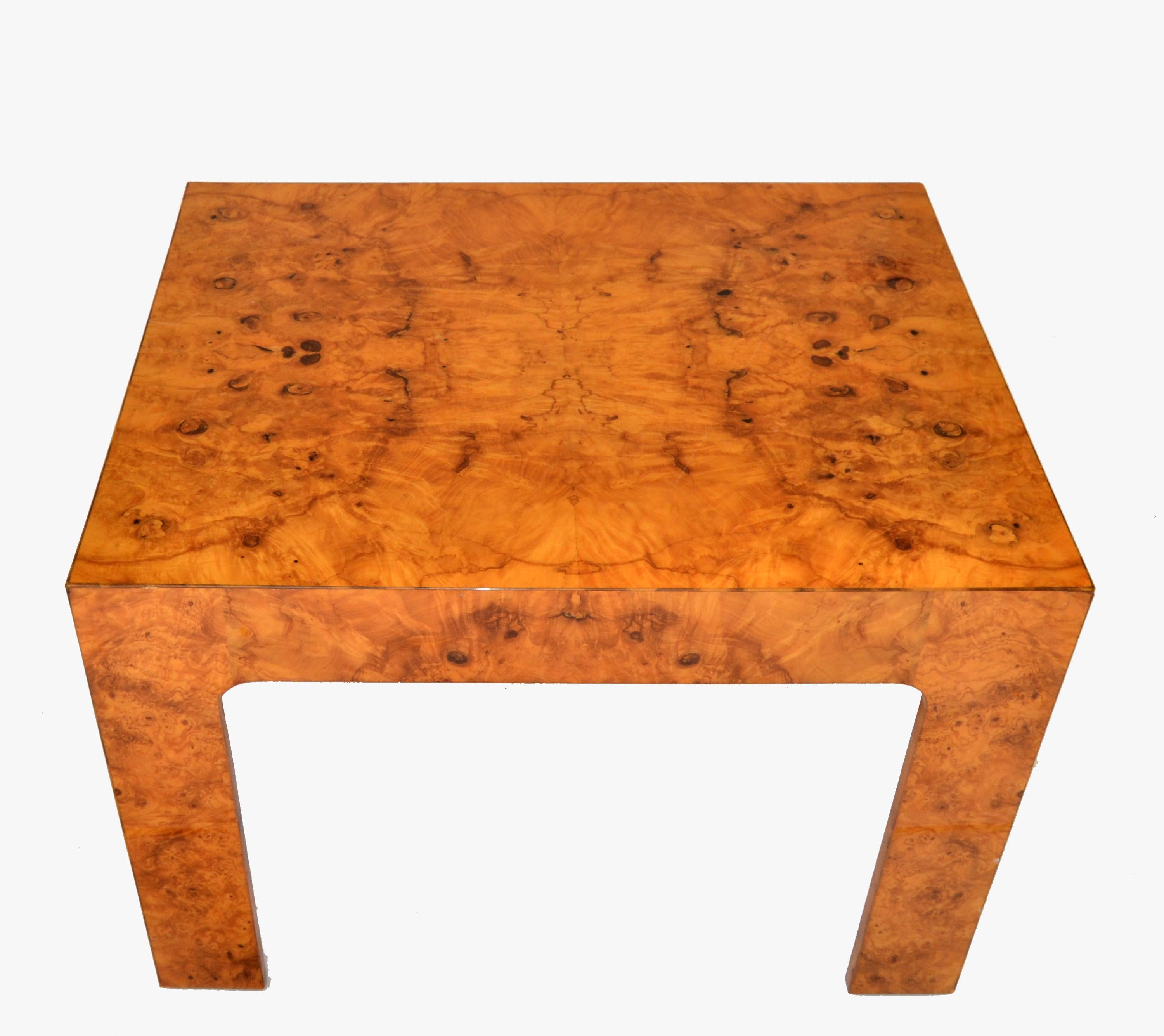 Hand-Crafted Baughman Style Burl Wood Rectangle Coffee End Table Mid-Century Modern 1980  For Sale