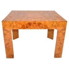 Vintage Baughman Style Burl Wood Rectangle Coffee End Table Mid-Century Modern 1980 
