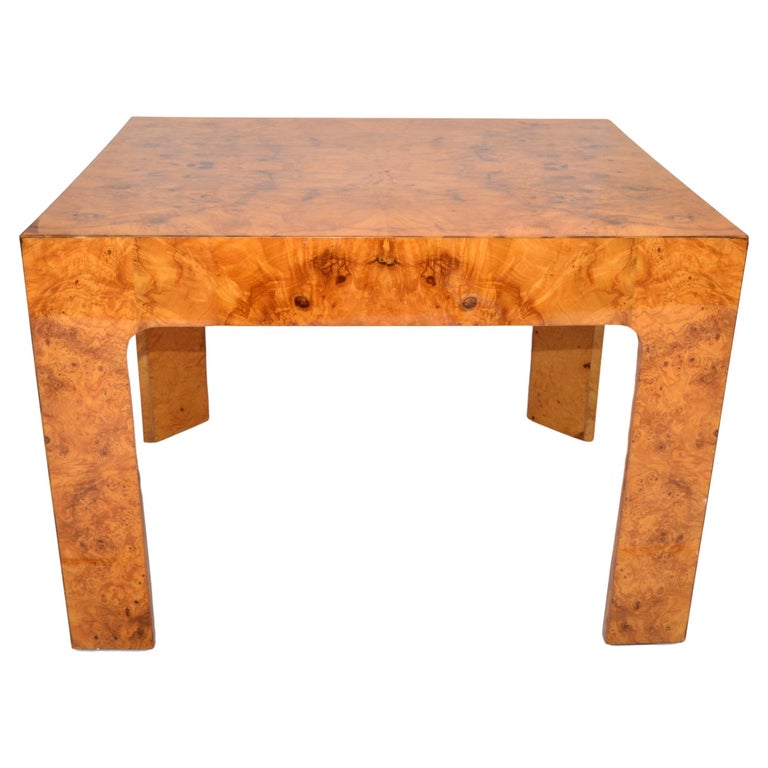 Baughman Style Burl Wood Rectangle Coffee End Table Mid-Century Modern 1980 