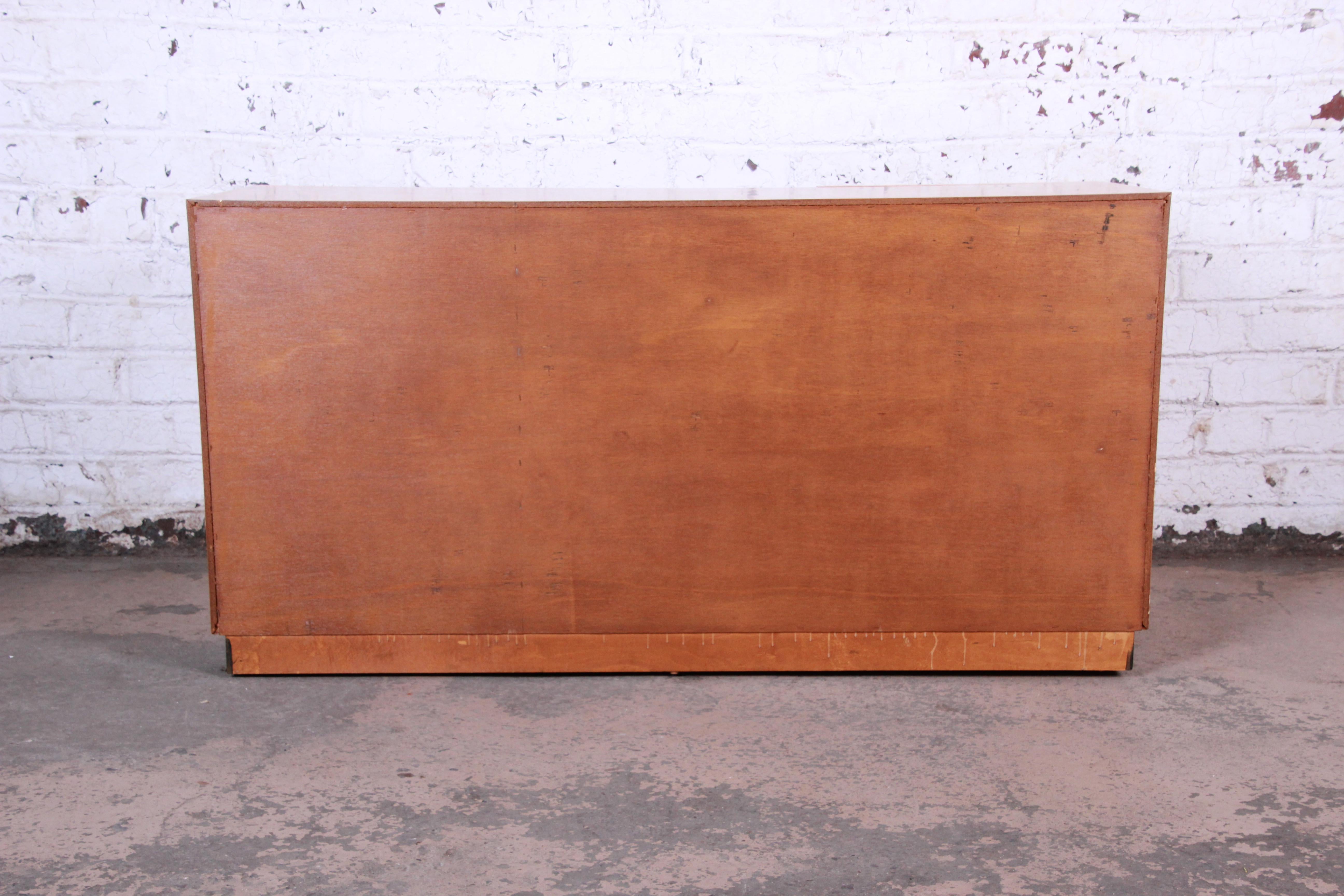 Milo Baughman Burled Olive Wood Sideboard Credenza, Newly Refinished 3