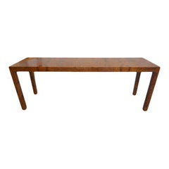 Milo Baughman Burlwood Console Table