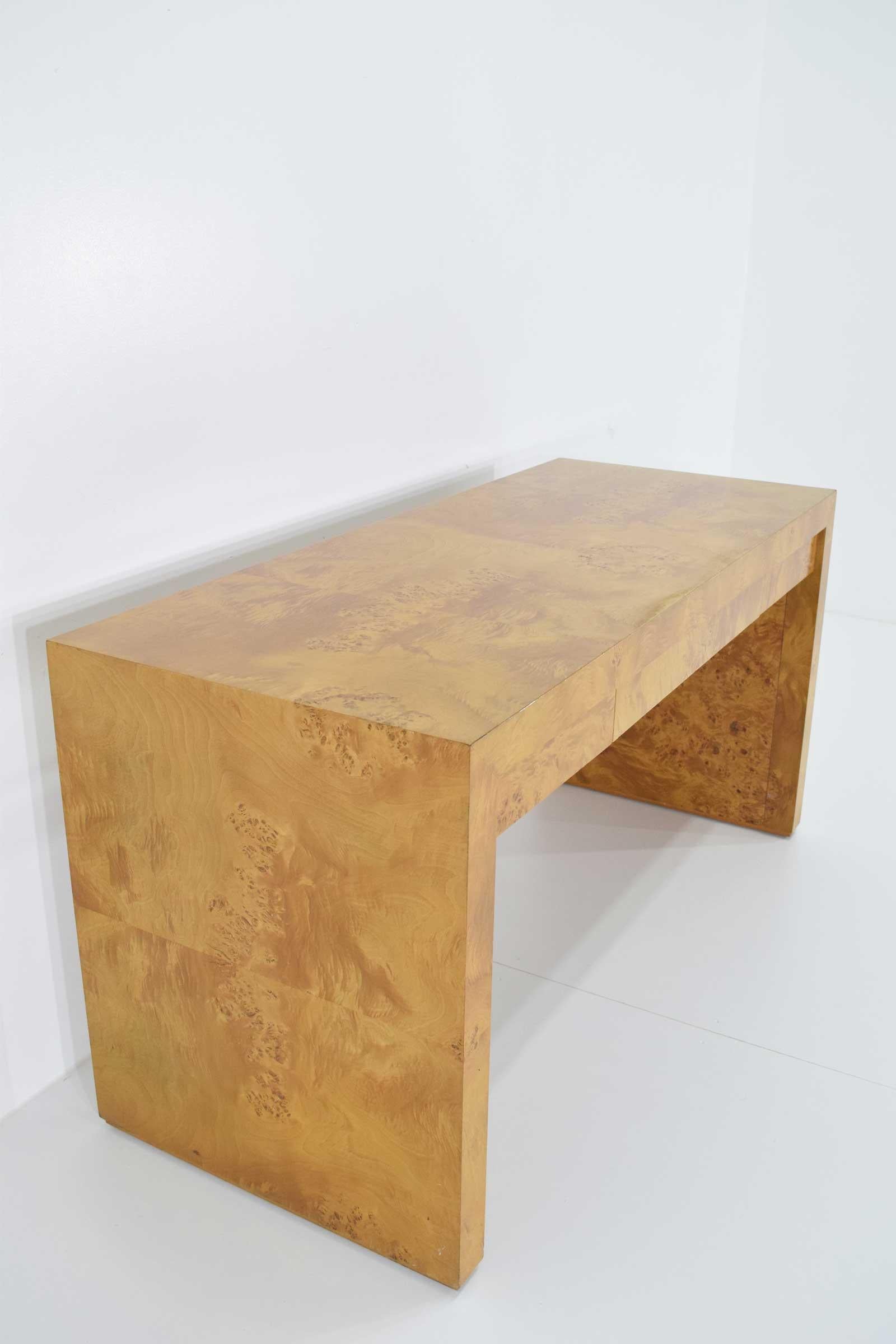 Mid-Century Modern Milo Baughman Burl Wood Desk