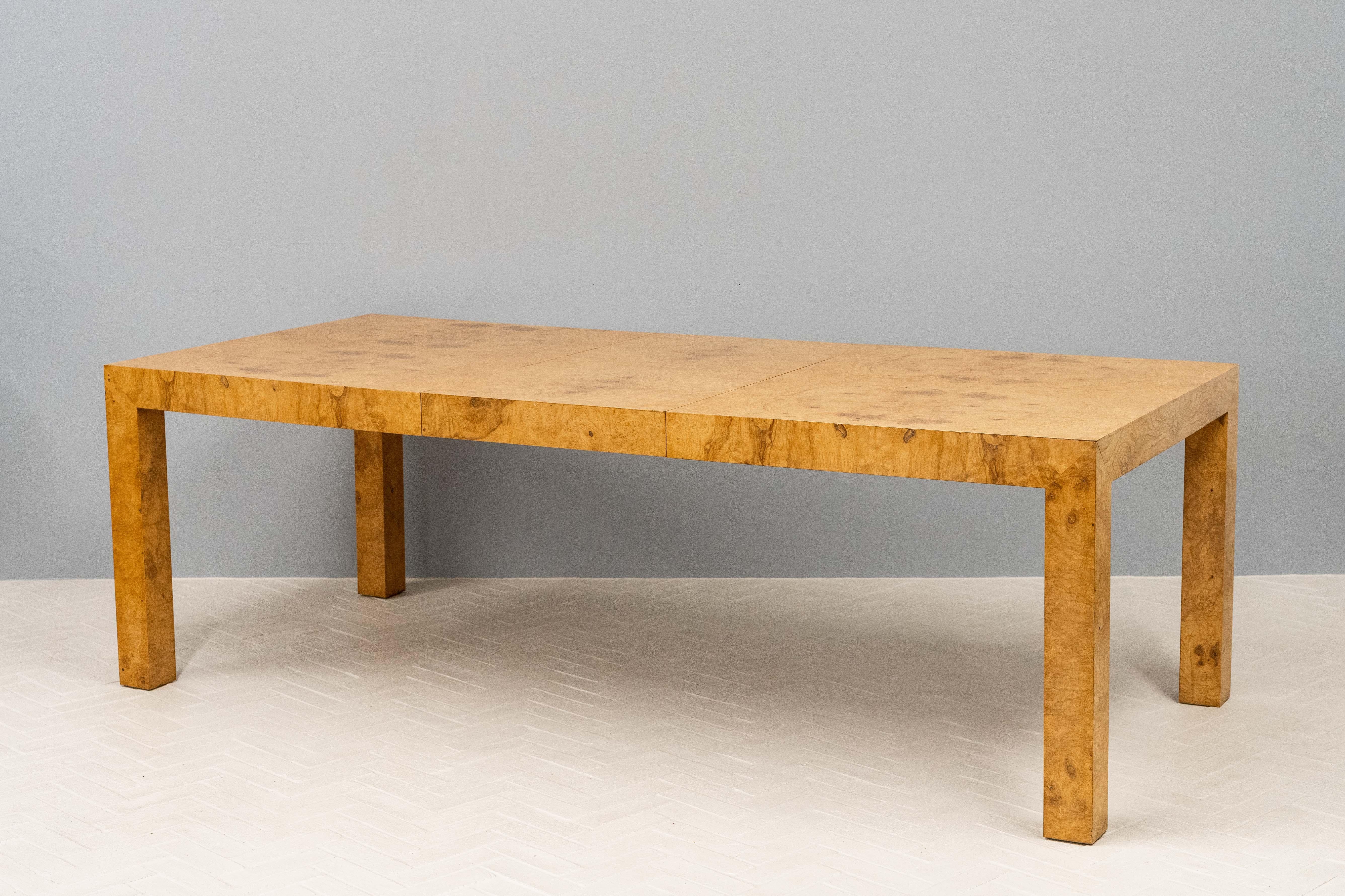 Mid-Century Modern Milo Baughman Burlwood Dining Table