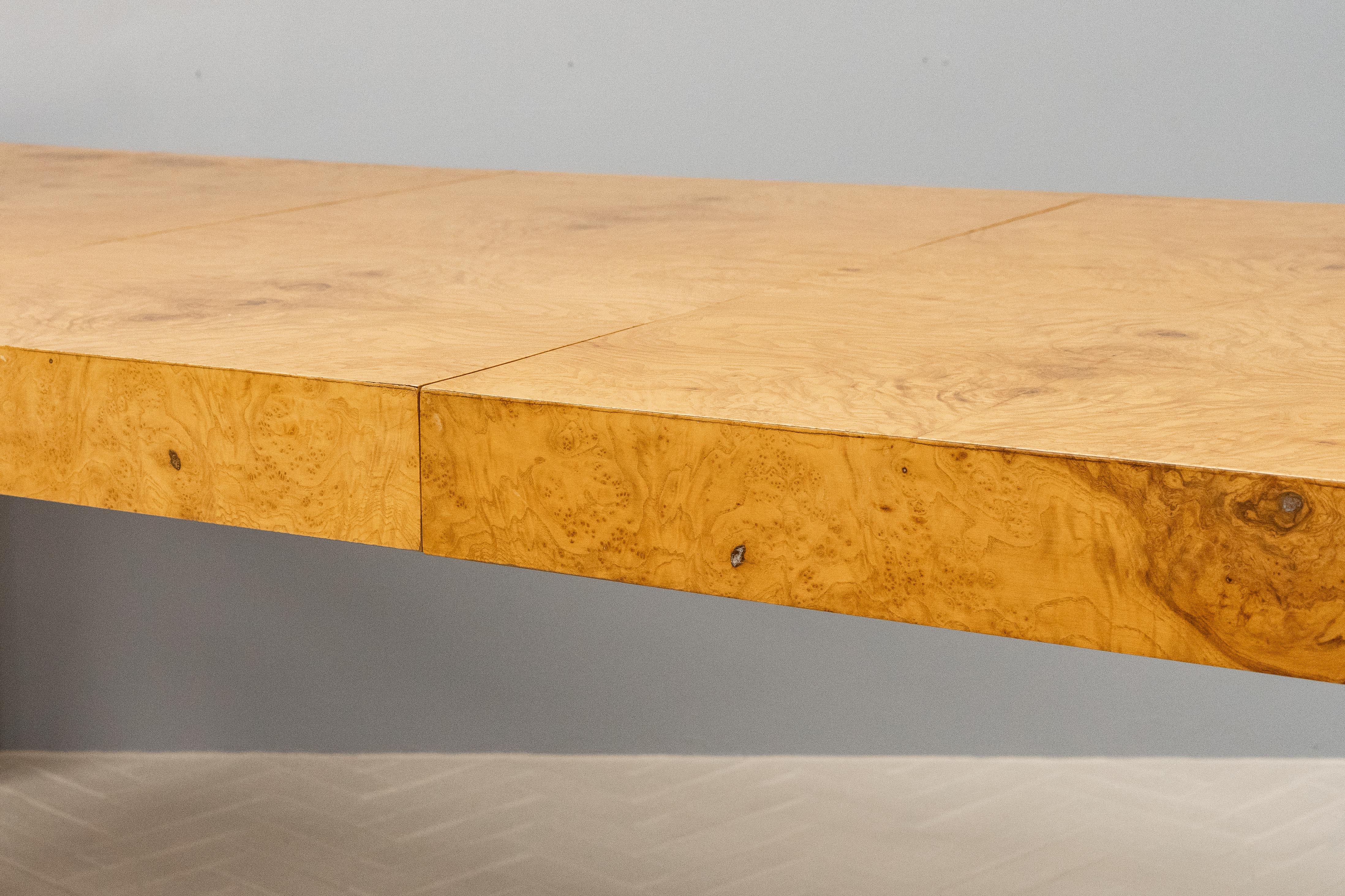 Late 20th Century Milo Baughman Burlwood Dining Table