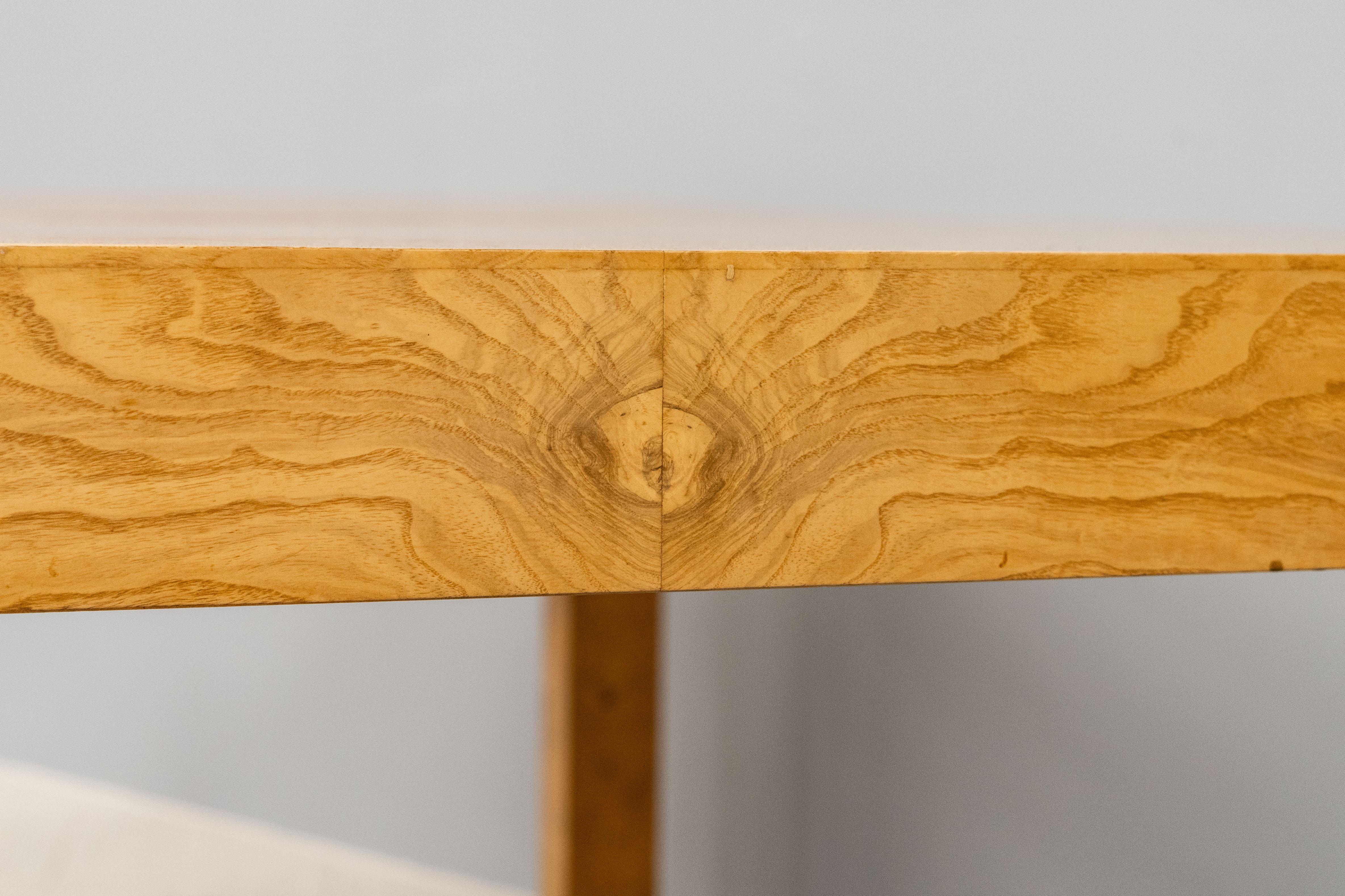 Olive Milo Baughman Burlwood Dining Table