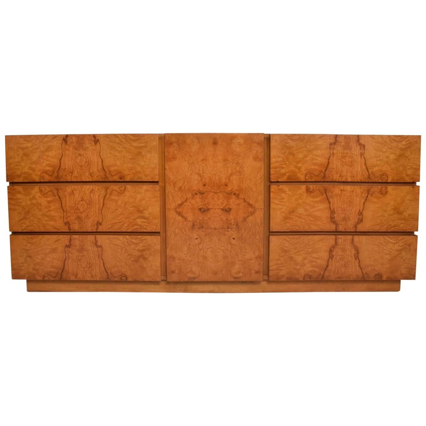 Milo Baughman Burlwood Dresser by Lane, Mid-Century Modern