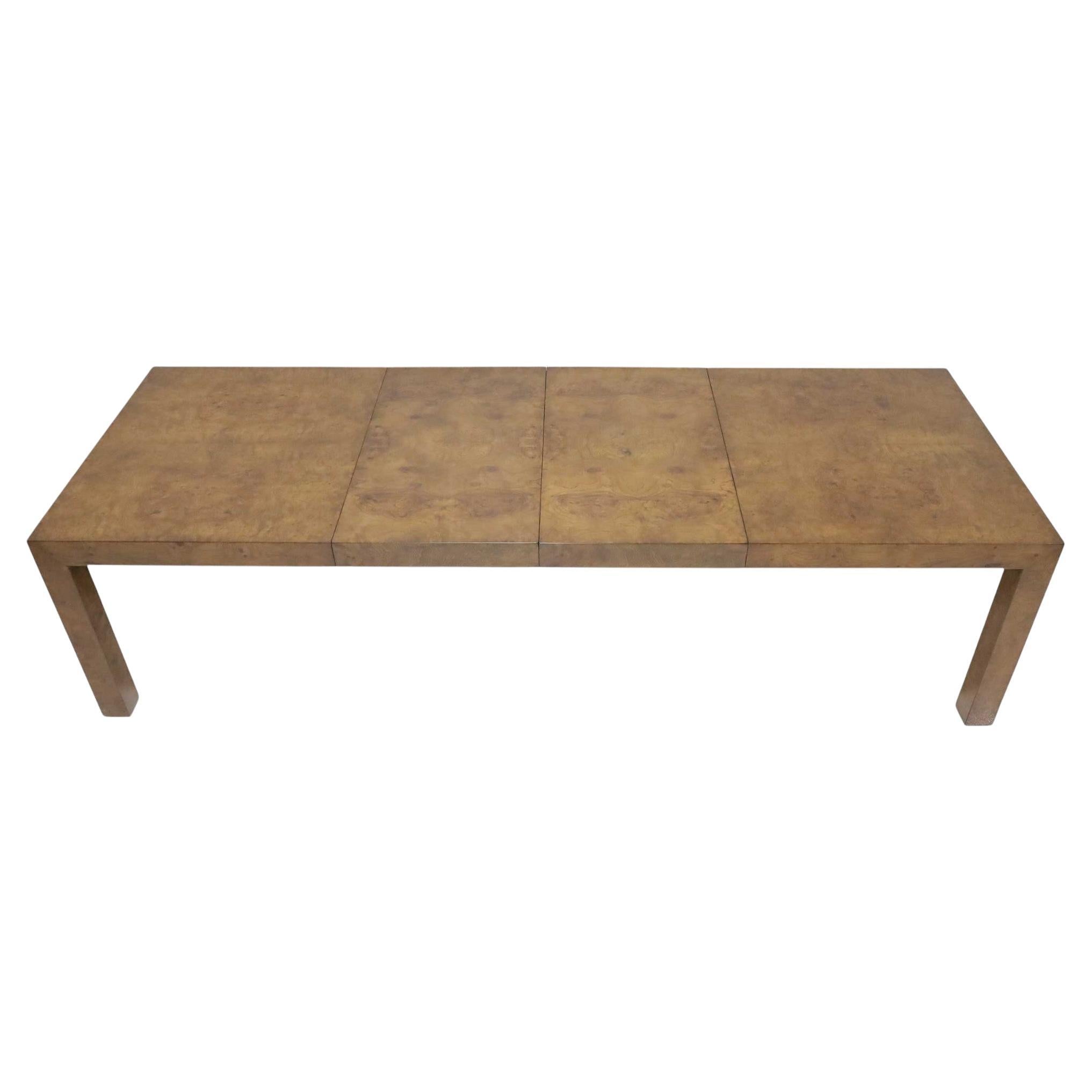 Milo Baughman Burlwood Parsons Dining Table
