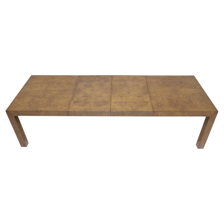 Milo Baughman Burlwood Parsons Dining Table For Sale at 1stDibs