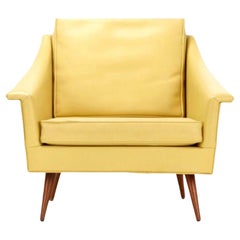 Early Milo Baughman Yellow Modern Lounge Chair, James Inc, Thayer Coggin, 1950s