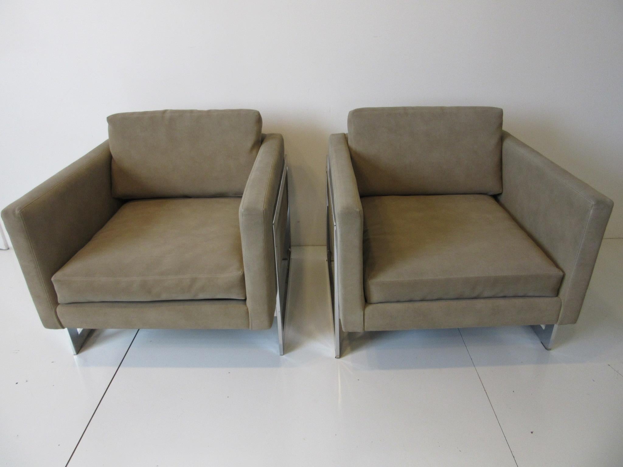 Milo Baughman Cantilever Cube Chairs for Thayer Coggin 3