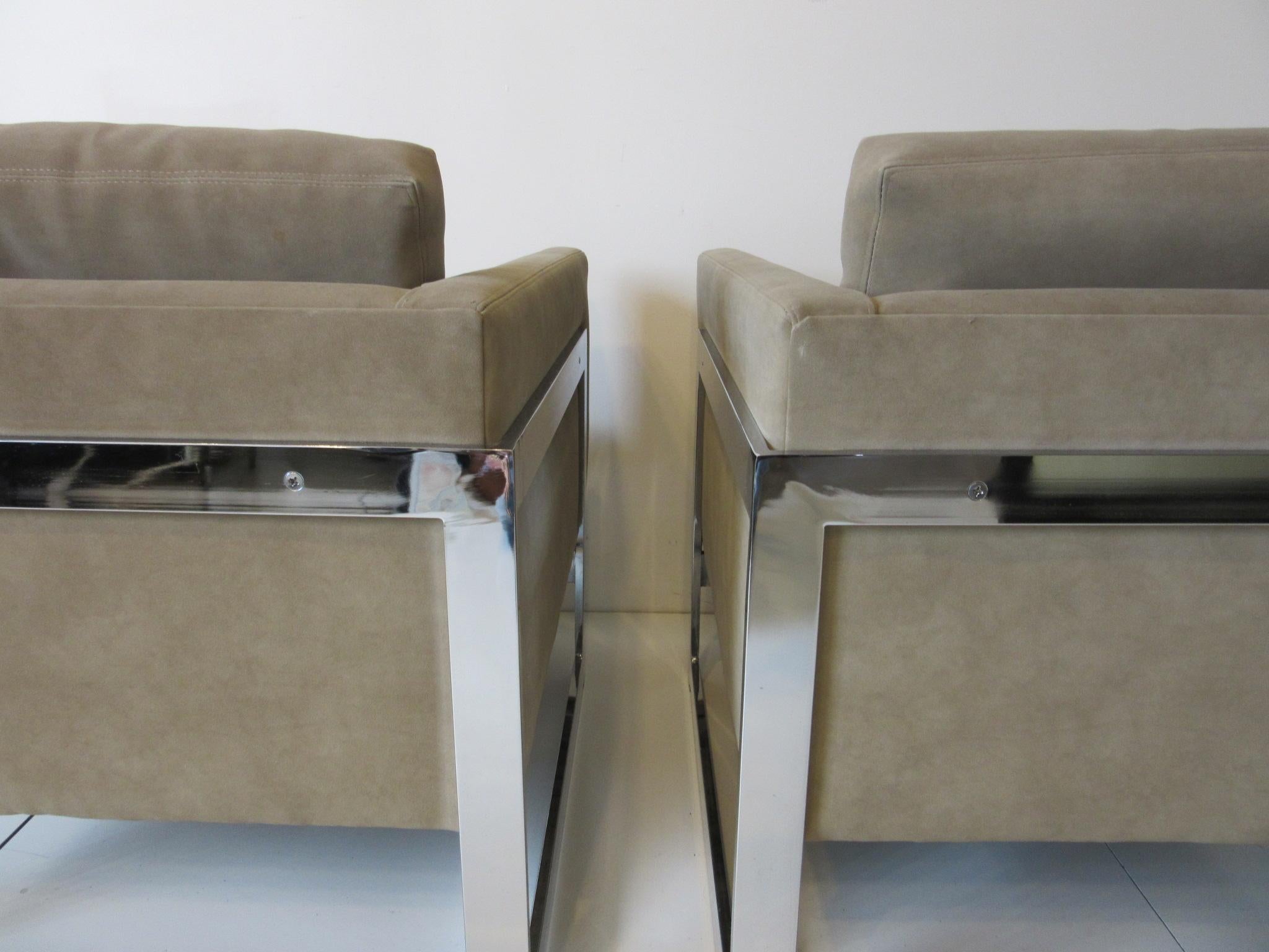 Milo Baughman Cantilever Cube Chairs for Thayer Coggin In Good Condition In Cincinnati, OH