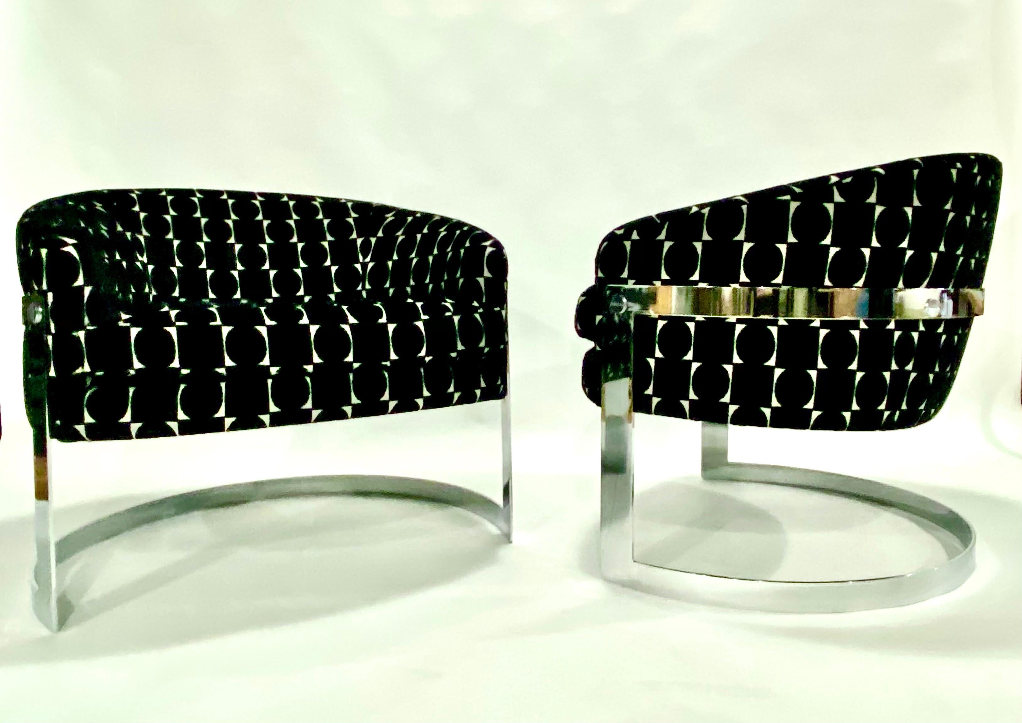 Late 20th Century Flair Cantilevered Barrel Chairs For Sale