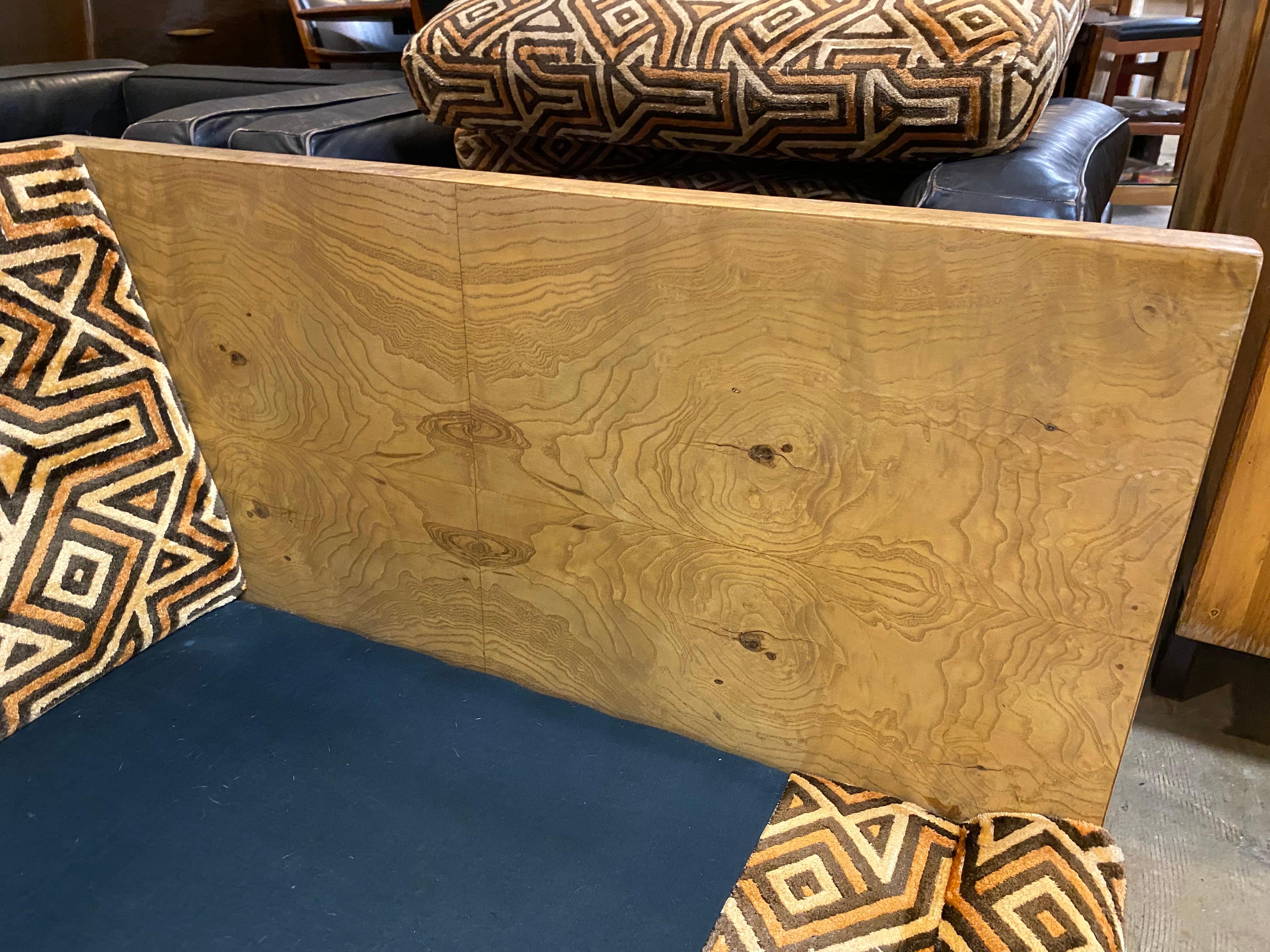 Milo Baughman Case Sofa for Thayer Coggin, Burl Wood with Original Larsen Fabric 3