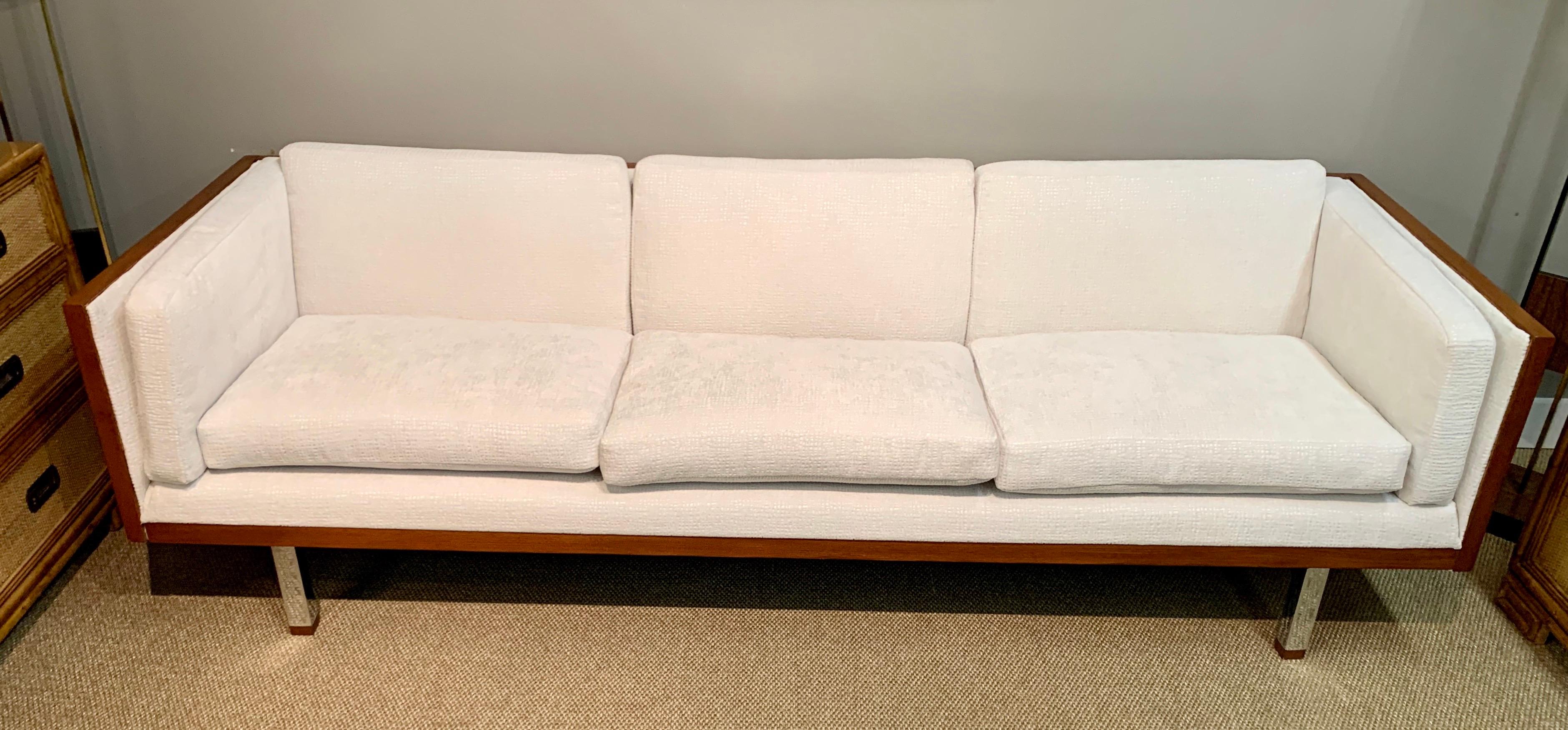 Fabric Cased Sofa Newly Upholstered attributed to Jydsk Mobelvaerk