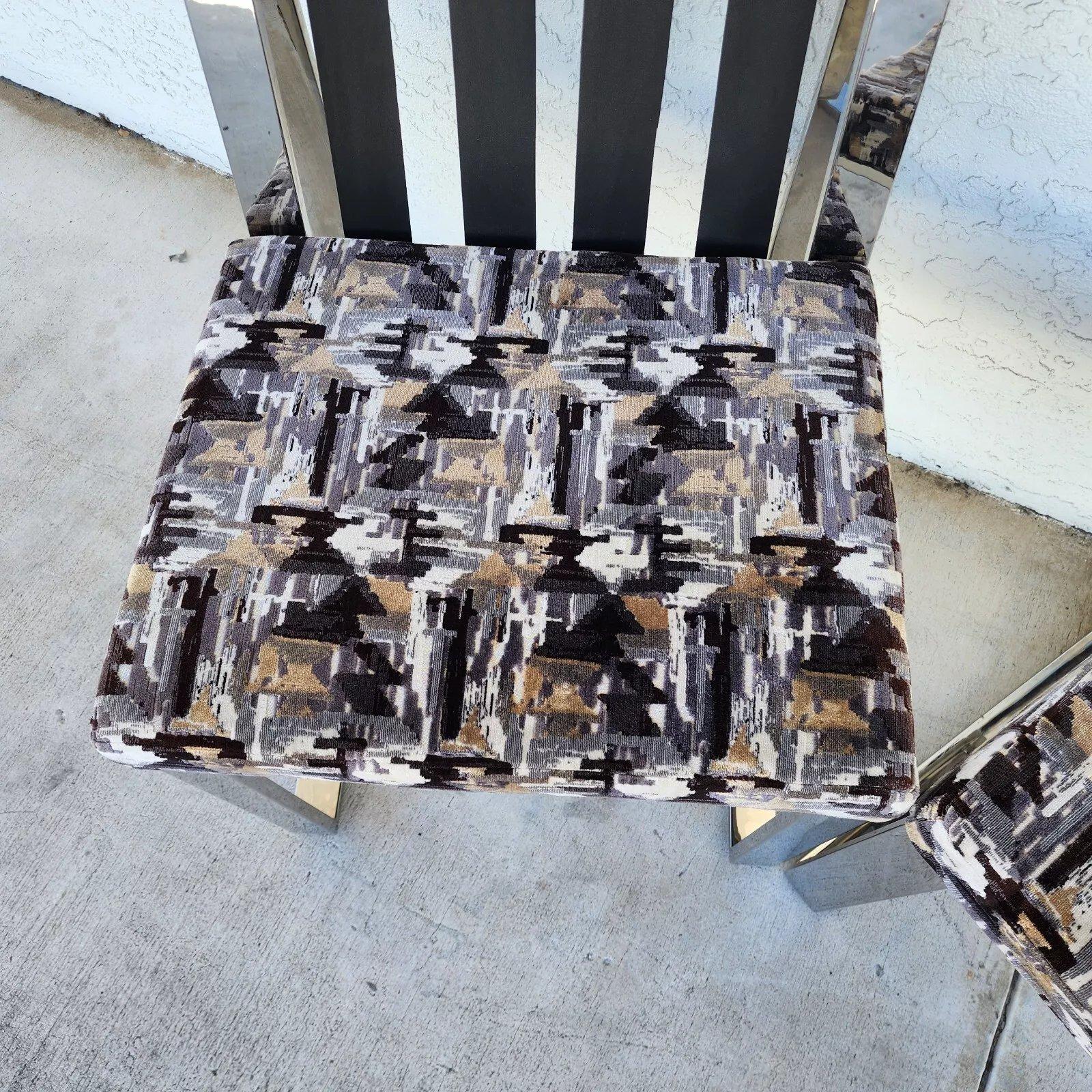 Milo Baughman Chairs MCM Stainless Steel Pair For Sale 5