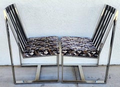 Milo Baughman Chairs MCM Stainless Steel Pair
