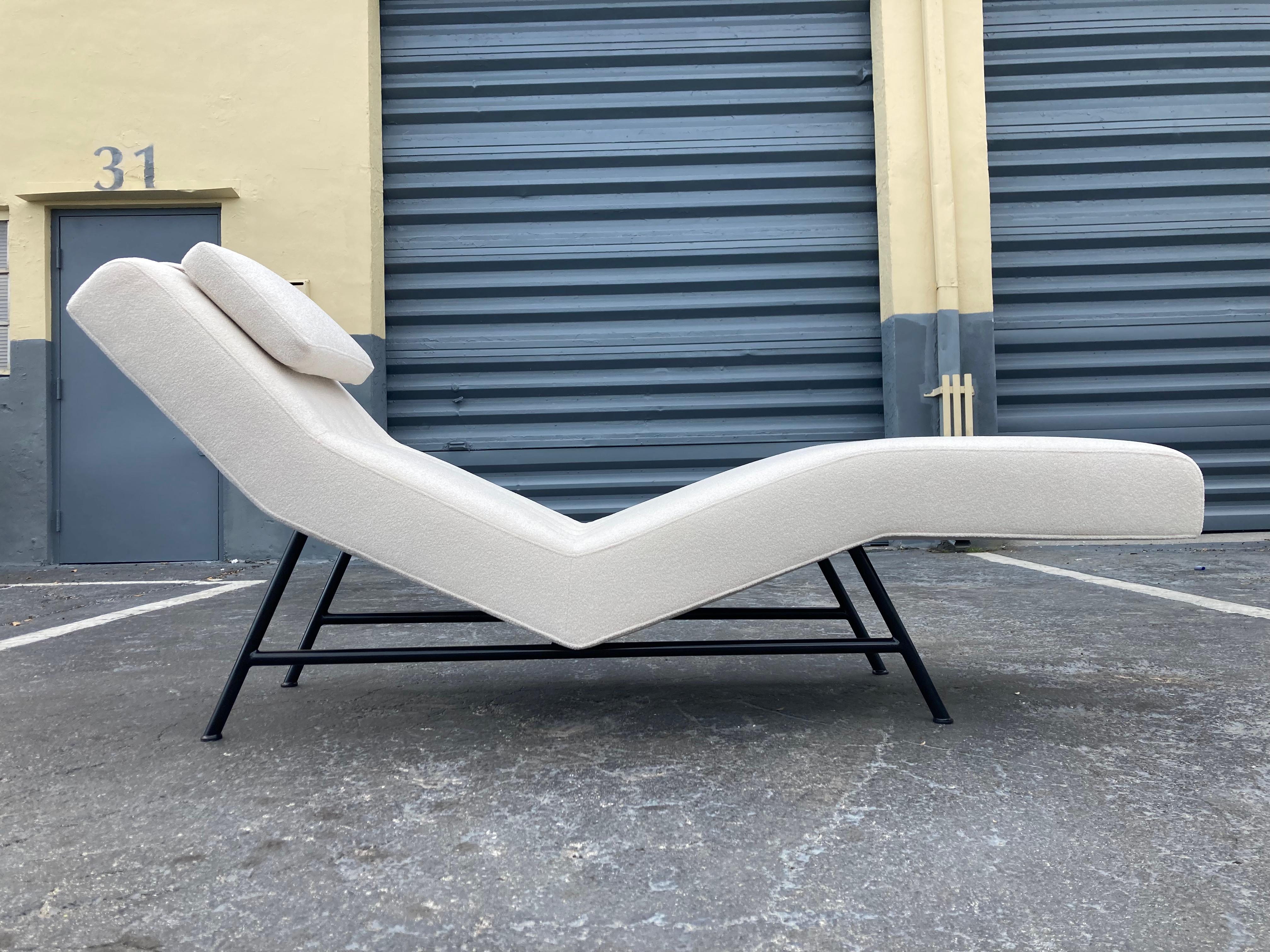 Moderne Chaise longue Milo Baughman pour Thayer Coggin, ivoire, noire, lit de jour en vente