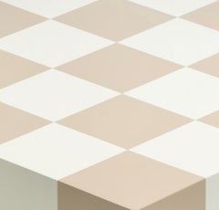 Milo Baughman Checkerboard Coffee Table in Sand & Ivory Lacquer c. 1969