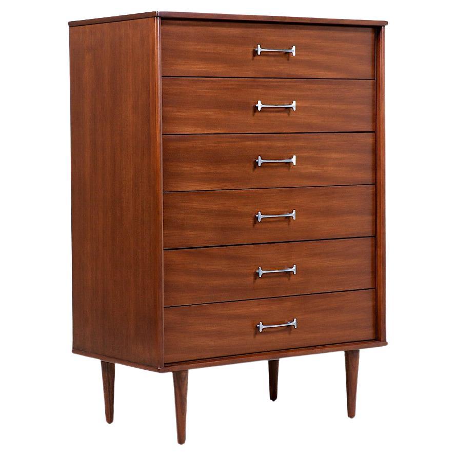 Expertly Restored - Chest of Drawers with Chrome Handles by Drexel For Sale